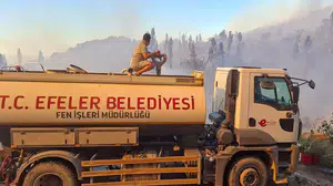Çine'deki orman yangınına efeler belediyesi'nden önemli destek
