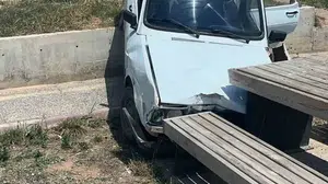 Birecik'te otomobil millet bahçesine düştü, 1 kişi yaralandı