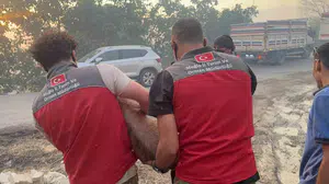 Seydikemer'deki orman yangınında hayvanlar güvenli alanlara tahliye ediliyor
