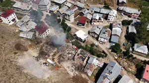 Bayburt’ta yangın sonrası hasar tespit çalışmaları tamamlandı