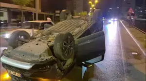 Antalya'da virajı alamayan otomobil takla attı: Sürücü yaralandı