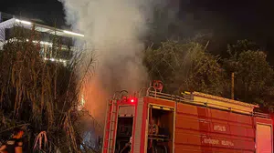 Alanya'da sazlık alanda çıkan yangın paniğe neden oldu
