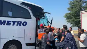 Didim seferinde yolcu otobüsü kaza yaptı: 1 ağır yaralı
