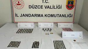 Düzce'de jandarmadan tarihi eser baskını: 196 sikke ele geçirildi