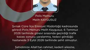 Şırnak'taki trafik kazasında yaralanan polis memuru şehit oldu