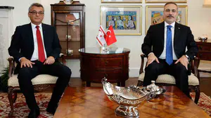 Bakan Fidan, KKTC Cumhurbaşkanı ve Dışişleri Bakanı ile görüştü