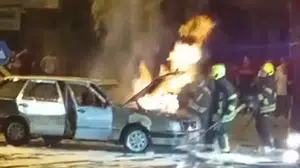 Mersin'de hareket halindeki otomobilde yangın paniği
