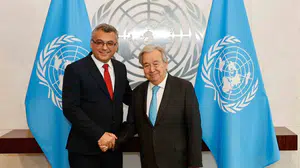 KKTC Cumhurbaşkanı Tufan Erhürman, BM Genel Sekreteri Guterres ile görüştü