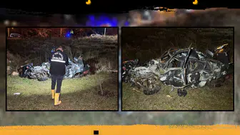 Refüjde başlayan korkunç kaza: Otomobil takla attı!