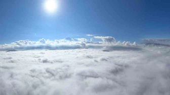 Kayseri’de sis denizinin üzerinden büyüleyici manzara