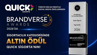 Üç yıllık istikrar: Quick Sigorta’ya Brandverse Awards’tan 'Altın' ödül!
