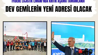 İyidere Lojistik Limanı'nda ana mendirek tamamlandı: Fiziki gerçekleşme %82 oldu