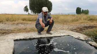 Erzurum’daki kuyu suyu ateşle temas edince alev alıyor