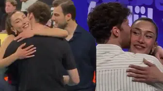 Hande Baladın ve Onuralp Bitim'den tribünde romantik kutlama
