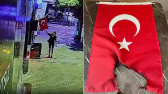 Muğla’da Türk bayrağına çakmakla zarar verdiği öne sürülen kadın gözaltında