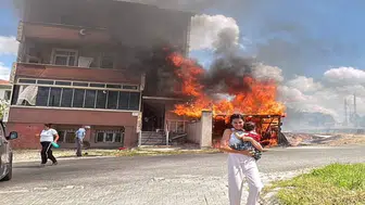 Çorlu'da dehşet anları! Genç kız kardeşini kucağına alıp alevlerden kaçtı