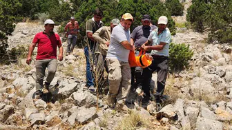 Karaman'da kayalıklardan düşen yaban domuzu sürek avcısı yaralandı