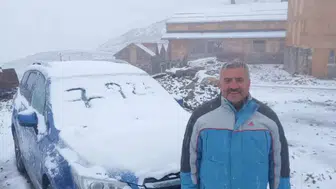 Rize'de eylül sürprizi: Tahpur Yaylası beyaza büründü