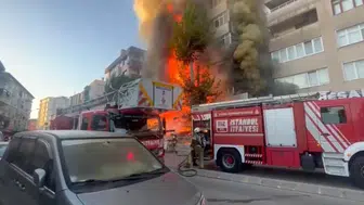Kartal'da sabah hareketliliği: 5 katlı binanın altındaki market alev alev yandı