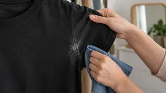 Siyah tişörtü giymeden önce bir  kez daha düşünün! Deodorant izini saniyeler içinde silen yöntem