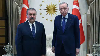 Cumhurbaşkanı Erdoğan ile BBP Lideri Destici Külliye’de görüştü