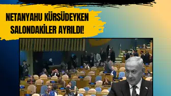 Netanyahu BM'de konuşurken salondakiler protesto ederek ayrıldı
