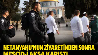 Netanyahu’nun ziyaretinden sonra Mescid-i Aksa karıştı: Fanatik İsraillilerden polis korumalı baskın!