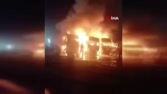 Beylikdüzü’nde tır garajı kundaklandı, 4 araç yandı