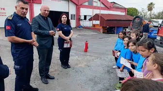 İtfaiye Haftası'nda Bağyüzü İlkokulu'ndan itfaiyecilere ziyaret