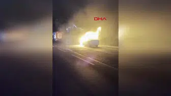 Sultangazi'de seyir halindeki araç alev topuna döndü: Sürücü canını zor kurtardı