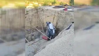 Karabük'te yol çalışmasını fark edemeyen otomobil şarampole devrildi
