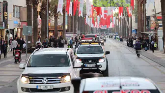 Merkezefendi'de Türkiye Baja Şampiyonası için kortej geçişi yapıldı