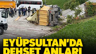 Otoyolda kontrolden çıkan dev kamyon dehşet saçtı: 2 yaralı