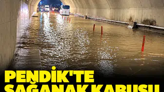 Pendik'te sağanak kabusu: Yollar göle döndü, alt geçitler suyla doldu