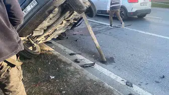 Eskişehir'de takla atan araçta sürücü kurtarıldı