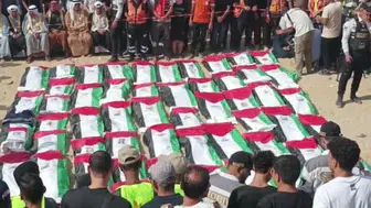 İsrail saldırılarında hayatını kaybeden 105 Filistinli son yolculuğuna uğurlandı