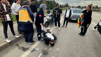 Karabük'te devrilen motosiklet metrelerce sürüklendi: Sürücü yaralandı