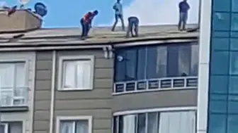 Yozgat'ta emniyetsiz çalışan işçiler çatıda görüntülendi