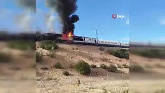 İspanya’da yüksek hızlı trende yangın nedeniyle seferler iptal edildi
