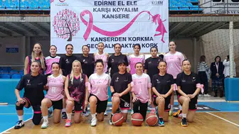 Edirne'de erken tanı çağrısıyla parkeye çıktılar: Pembe Dostluk Maçı düzenlendi