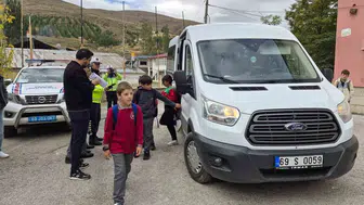 Bayburt'ta okul servislerinin güvenliği denetlendi