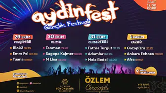 Aydınfest Gençlik Festivali'nin yeni tarihi açıklandı: Müzik maratonu 29 Ekim'de başlıyor