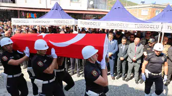 Kahramanmaraş'ta silahlı kavgada hayatını kaybeden polis memuru uğurlandı