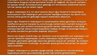 Adanaspor'da devrim: Kulüp Uğur Özdemir’e devredildi