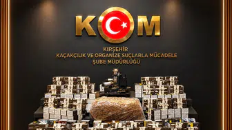 Kırşehir’de düzenlenen kaçak tütün operasyonunda 45 bin 200 makaron ele geçirildi
