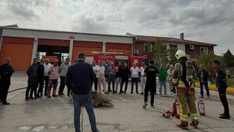 Karayolları personeline yangın ve tahliye tatbikatı eğitimi