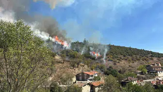 Büyükorhan'da orman yangınına havadan ve karadan müdahale ediliyor