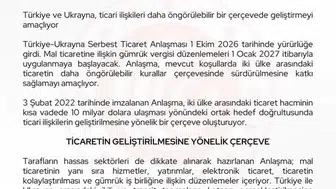 Türkiye-Ukrayna serbest ticaret anlaşması 1 Ekim'de yürürlüğe girdi