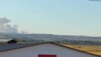 Yunanistan'daki yangında oluşan yoğun duman Meriç'ten de görülüyor
