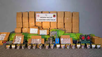 Aksaray'da kaçak sigara imalathanesine jandarma baskını yapıldı